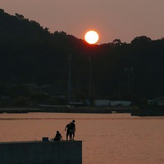夕陽の画像