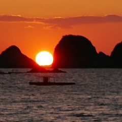 夕陽の画像