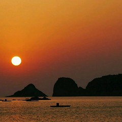 夕陽の画像