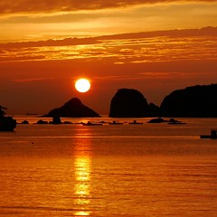 綺麗な夕陽の画像