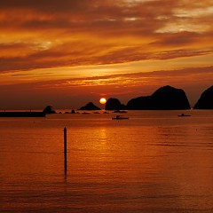 綺麗な夕陽の画像