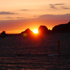 綺麗な夕陽の画像