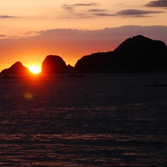 綺麗な夕陽の画像