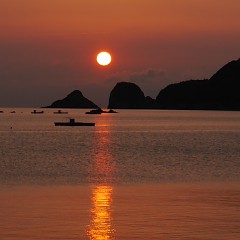綺麗な夕陽の画像