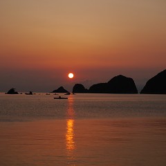 綺麗な夕陽の画像