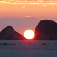 綺麗な夕陽の画像