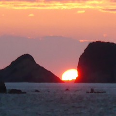 綺麗な夕陽の画像