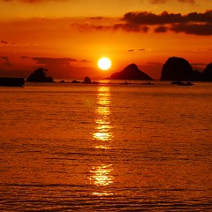 夕陽の画像