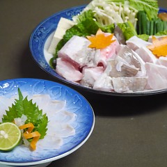 天然クエ鍋フルコースの画像
