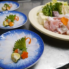 天然クエ鍋フルコースの画像
