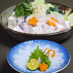 天然クエ鍋フルコースの画像