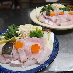 天然クエ鍋フルコースの画像