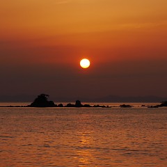 綺麗な夕陽の画像