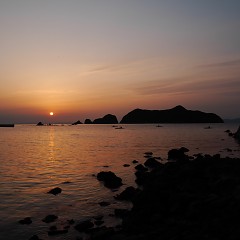 綺麗な夕陽の画像
